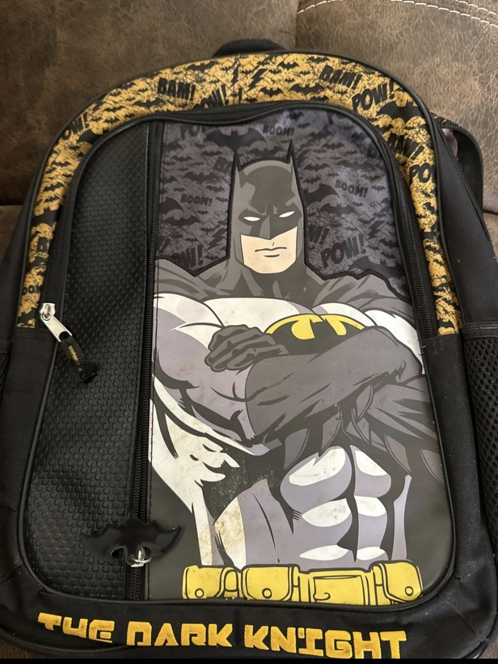 Batman The Dark Knight Men's Black and Yellow Backpack